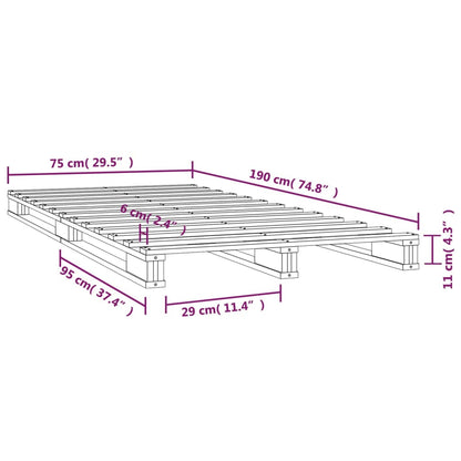 Berkfield Pallet Bed 75x190 cm Small Single Solid Wood Pine