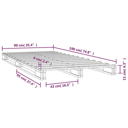 Berkfield Pallet Bed 90x190 cm Single Solid Wood Pine