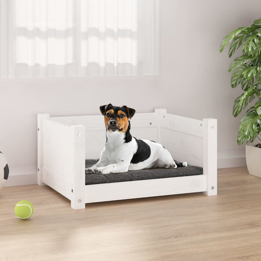 Berkfield Dog Bed White 55.5x45.5x28 cm Solid Pine Wood
