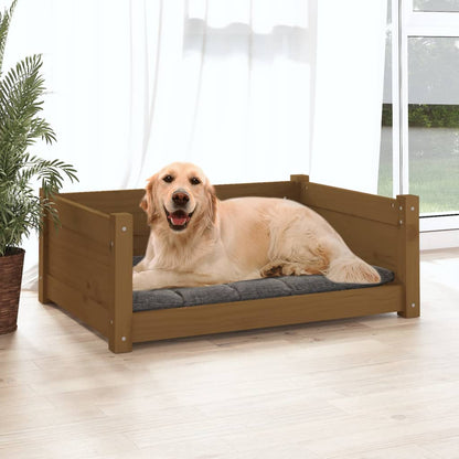 Berkfield Dog Bed Honey Brown 75.5x55.5x28 cm Solid Pine Wood