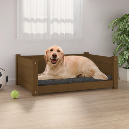 Berkfield Dog Bed Honey Brown 75.5x55.5x28 cm Solid Pine Wood