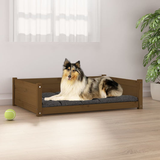 Berkfield Dog Bed Honey Brown 95.5x65.5x28 cm Solid Pine Wood