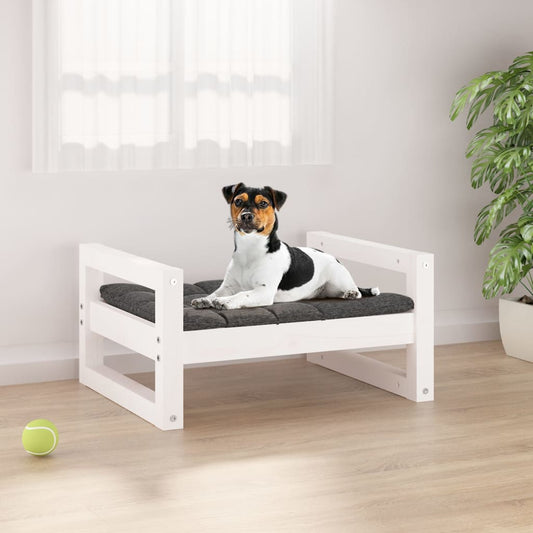 Berkfield Dog Bed White 55.5x45.5x28 cm Solid Pine Wood