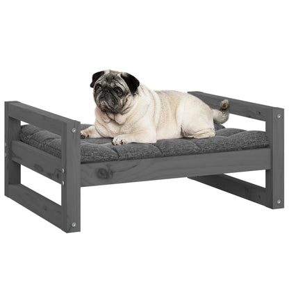 Berkfield Dog Bed Grey 65.5x50.5x28 cm Solid Pine Wood