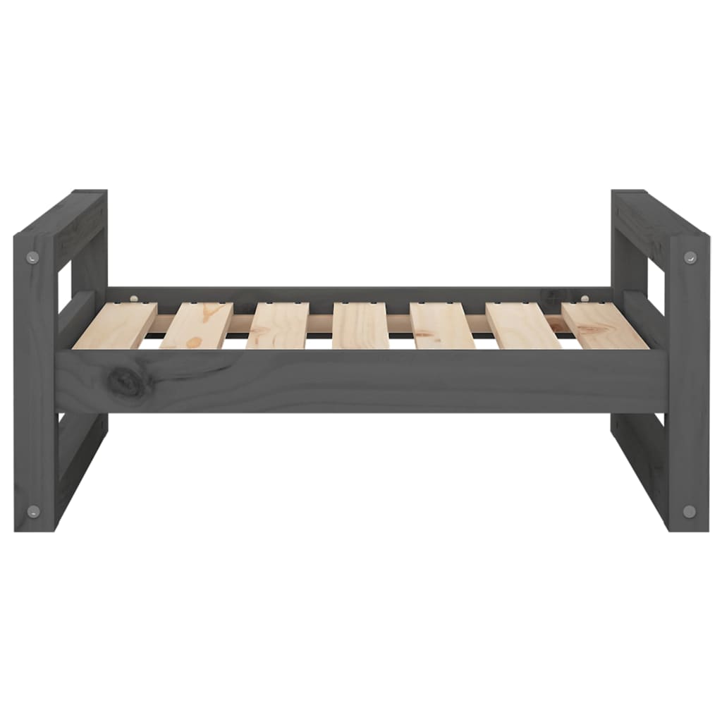 Berkfield Dog Bed Grey 65.5x50.5x28 cm Solid Pine Wood