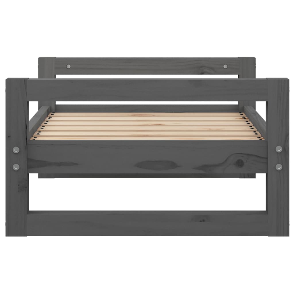 Berkfield Dog Bed Grey 65.5x50.5x28 cm Solid Pine Wood