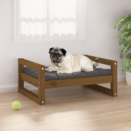 Berkfield Dog Bed Honey Brown 65.5x50.5x28 cm Solid Pine Wood