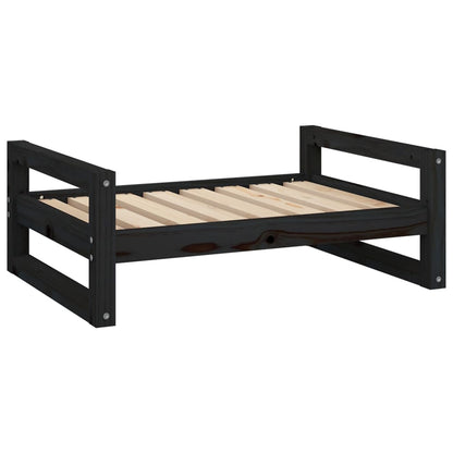 Berkfield Dog Bed Black 75.5x55.5x28 cm Solid Pine Wood
