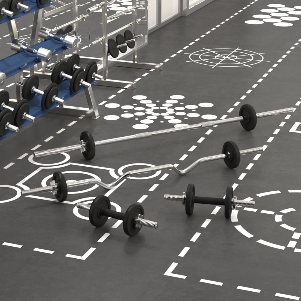 Berkfield Barbell and Dumbbell Set 30 kg Cast Iron