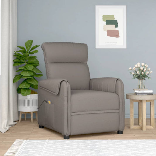 Berkfield Massage Chair Taupe Fabric