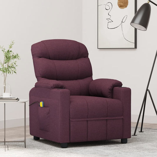 Berkfield Massage Chair Purple Fabric