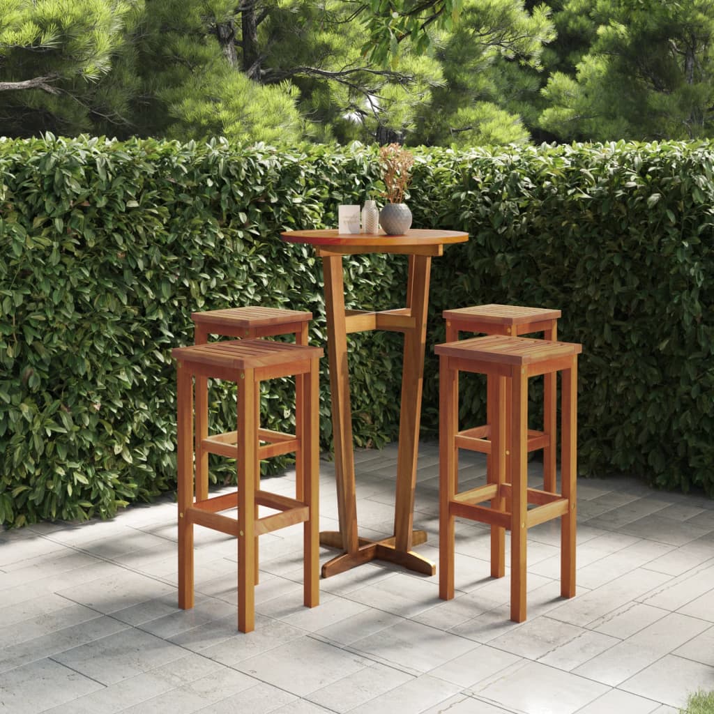Berkfield Bar Stools 4 pcs Solid Wood Acacia