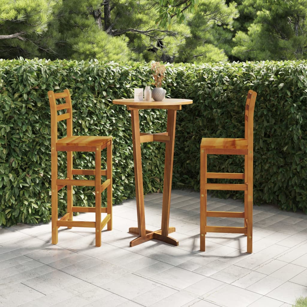 Berkfield 3 Piece Garden Bar Set Solid Wood Acacia