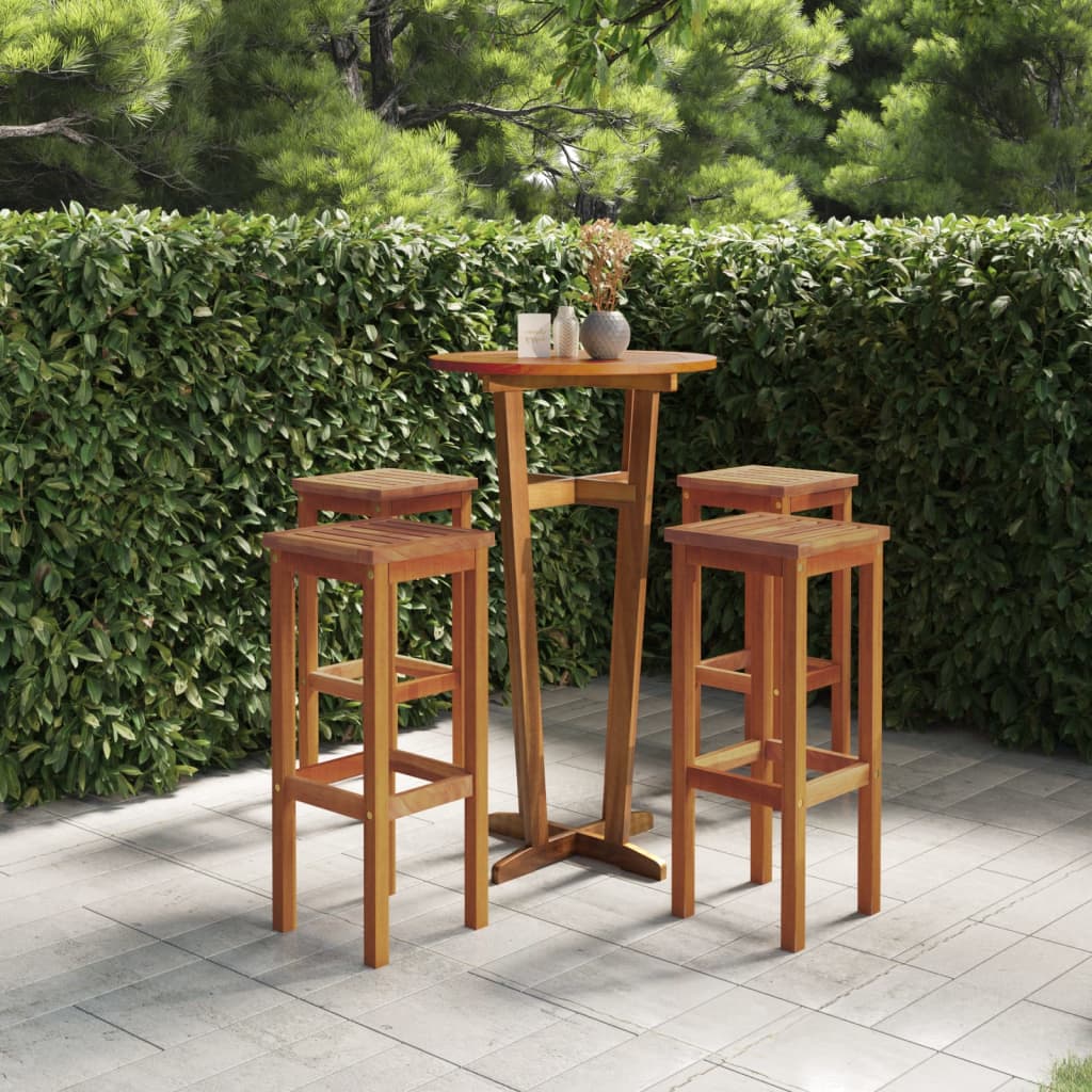 Berkfield 5 Piece Garden Bar Set Solid Wood Acacia