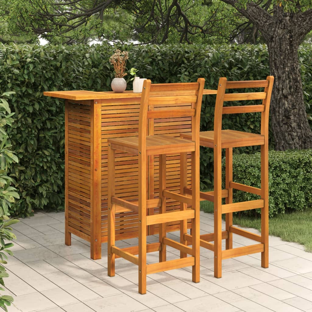 Berkfield 3 Piece Garden Bar Set Solid Wood Acacia