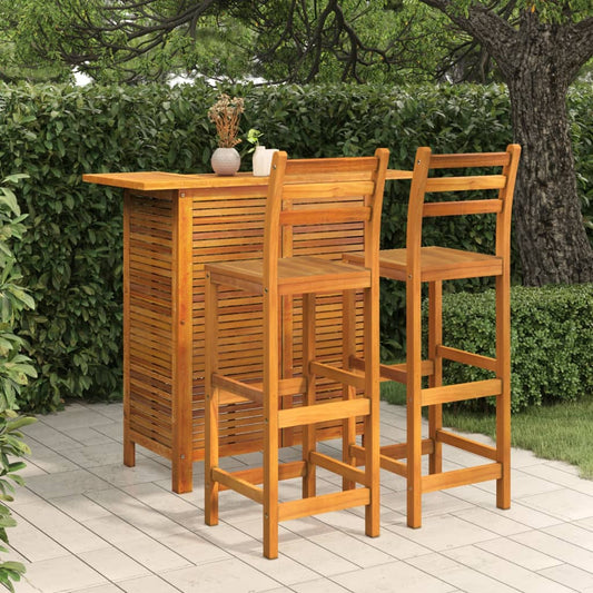 Berkfield 3 Piece Garden Bar Set Solid Wood Acacia