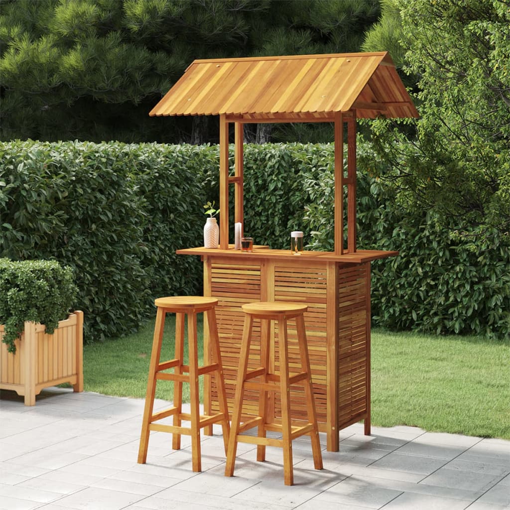 Berkfield 3 Piece Garden Bar Set Solid Wood Acacia