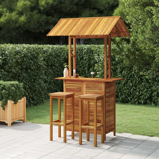 Berkfield 3 Piece Garden Bar Set Solid Wood Acacia