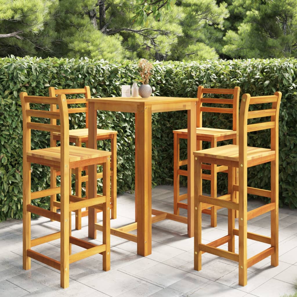 Berkfield 5 Piece Garden Bar Set Solid Acacia Wood