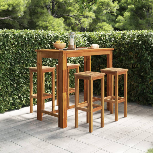 Berkfield 5 Piece Garden Bar Set Solid Wood Acacia