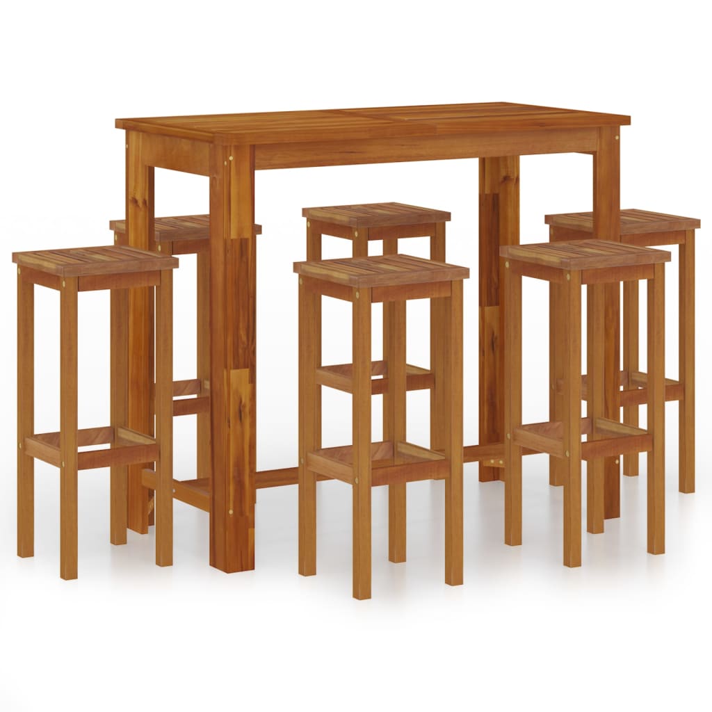 Berkfield 7 Piece Garden Bar Set Solid Wood Acacia
