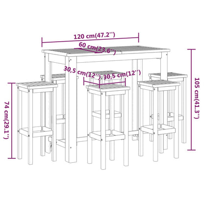 Berkfield 7 Piece Garden Bar Set Solid Wood Acacia