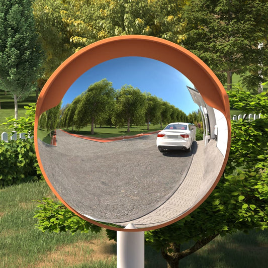 Berkfield Outdoor Convex Traffic Mirror Orange �_�”�_30 cm Polycarbonate