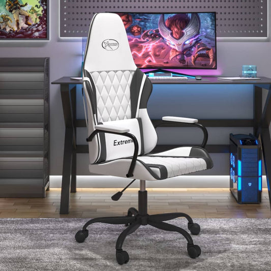Berkfield Massage Gaming Chair White and Black Faux Leather