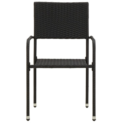 Berkfield 3 Piece Outdoor Dining Set Poly Rattan Black