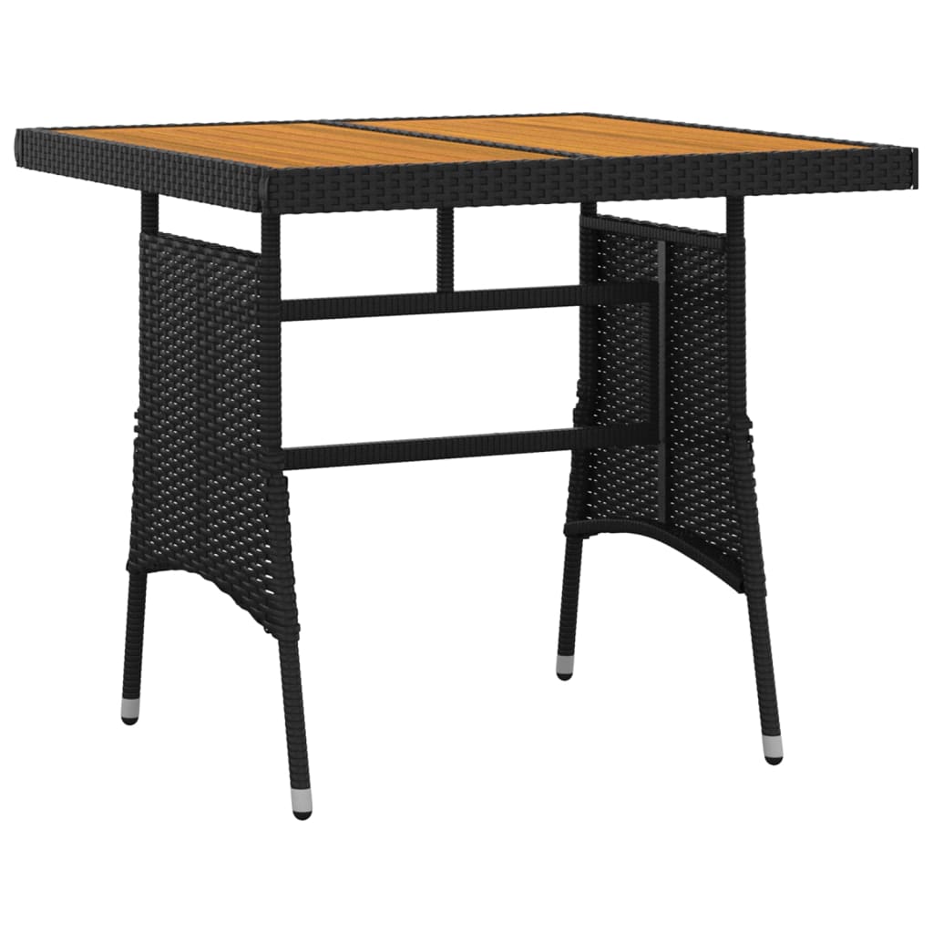 Berkfield 3 Piece Outdoor Dining Set Poly Rattan Black