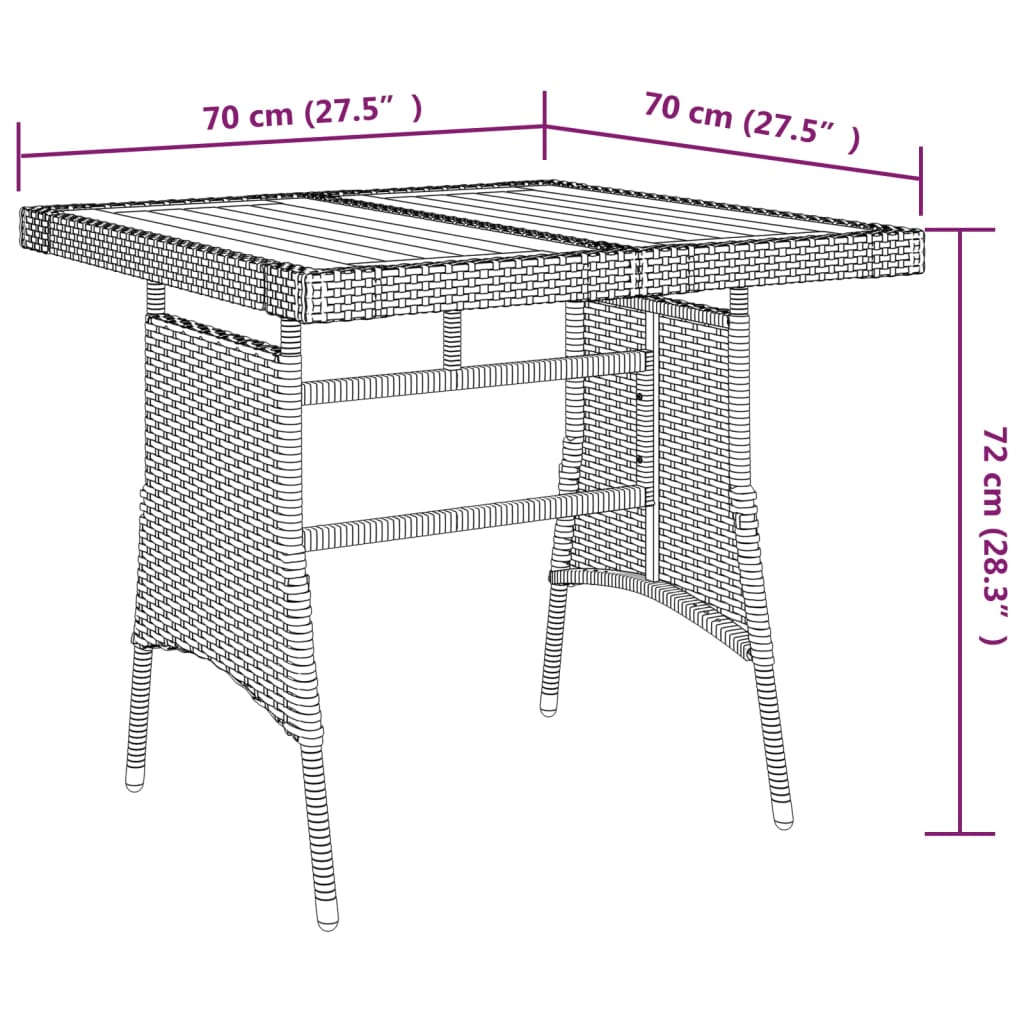 Berkfield 3 Piece Outdoor Dining Set Poly Rattan Black