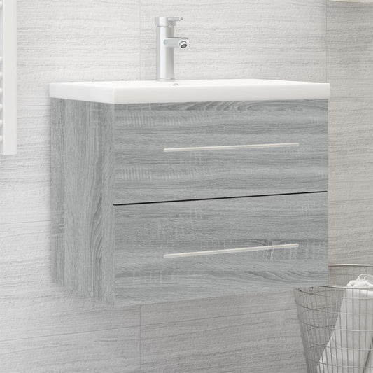 Berkfield Sink Cabinet with Built-in Basin Grey Sonoma Engineered Wood