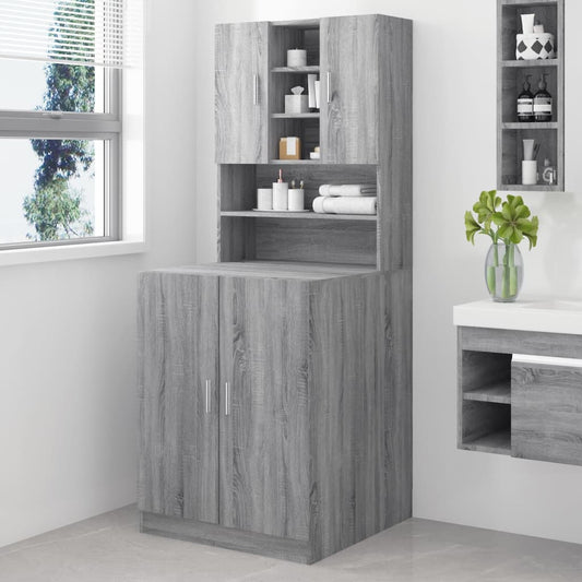 Berkfield Washing Machine Cabinet Grey Sonoma Engineered Wood