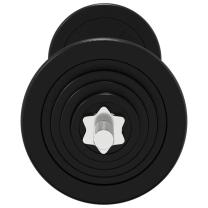 Berkfield Barbell with Plates Set 30 kg Cast Iron & Chrome Plated Steel