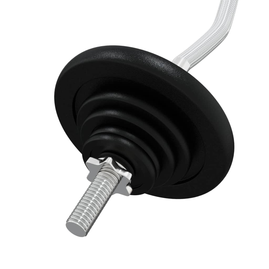Berkfield Barbell with Plates Set 30 kg Cast Iron & Chrome Plated Steel