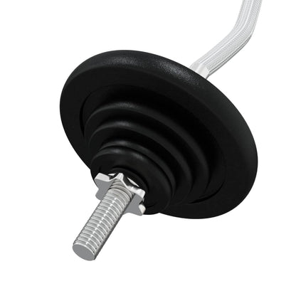 Berkfield Barbell with Plates Set 30 kg Cast Iron & Chrome Plated Steel