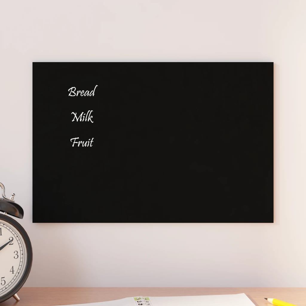 Berkfield Wall-mounted Magnetic Board Black 30x20 cm Tempered Glass