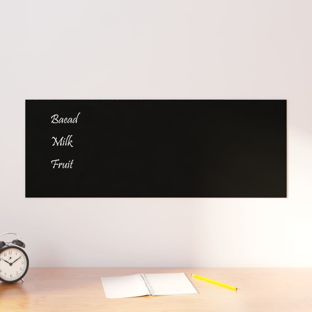 Berkfield Wall-mounted Magnetic Board Black 80x30 cm Tempered Glass