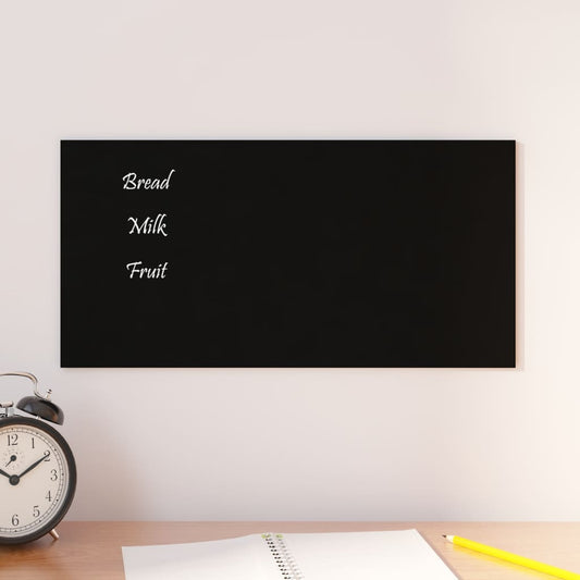 Berkfield Wall-mounted Magnetic Board Black 40x20 cm Tempered Glass
