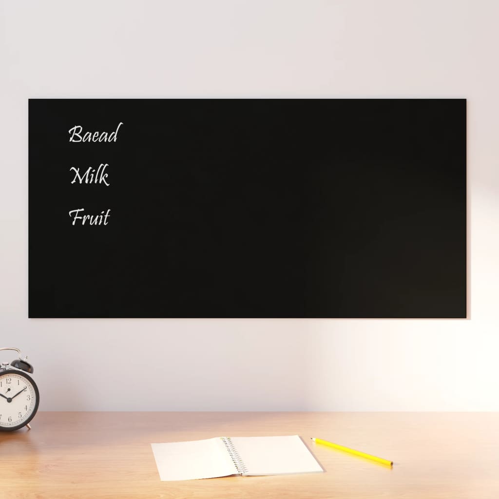 Berkfield Wall-mounted Magnetic Board Black 80x40 cm Tempered Glass