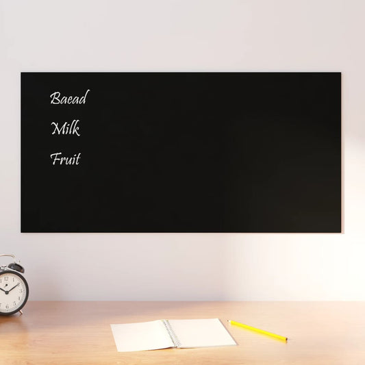 Berkfield Wall-mounted Magnetic Board Black 80x40 cm Tempered Glass