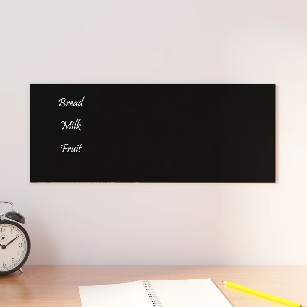 Berkfield Wall-mounted Magnetic Board Black 50x20 cm Tempered Glass
