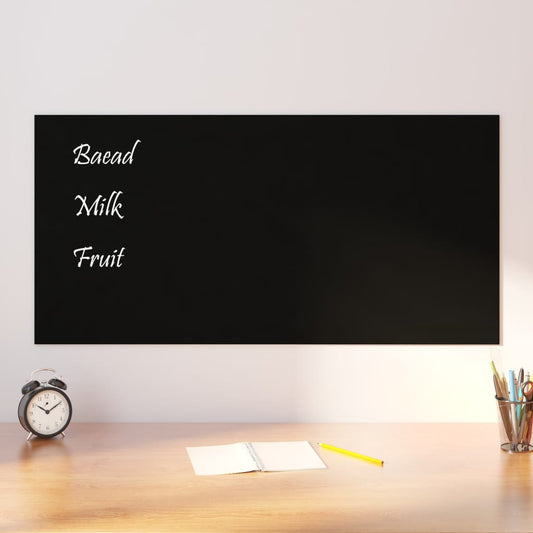Berkfield Wall-mounted Magnetic Board Black 100x50 cm Tempered Glass