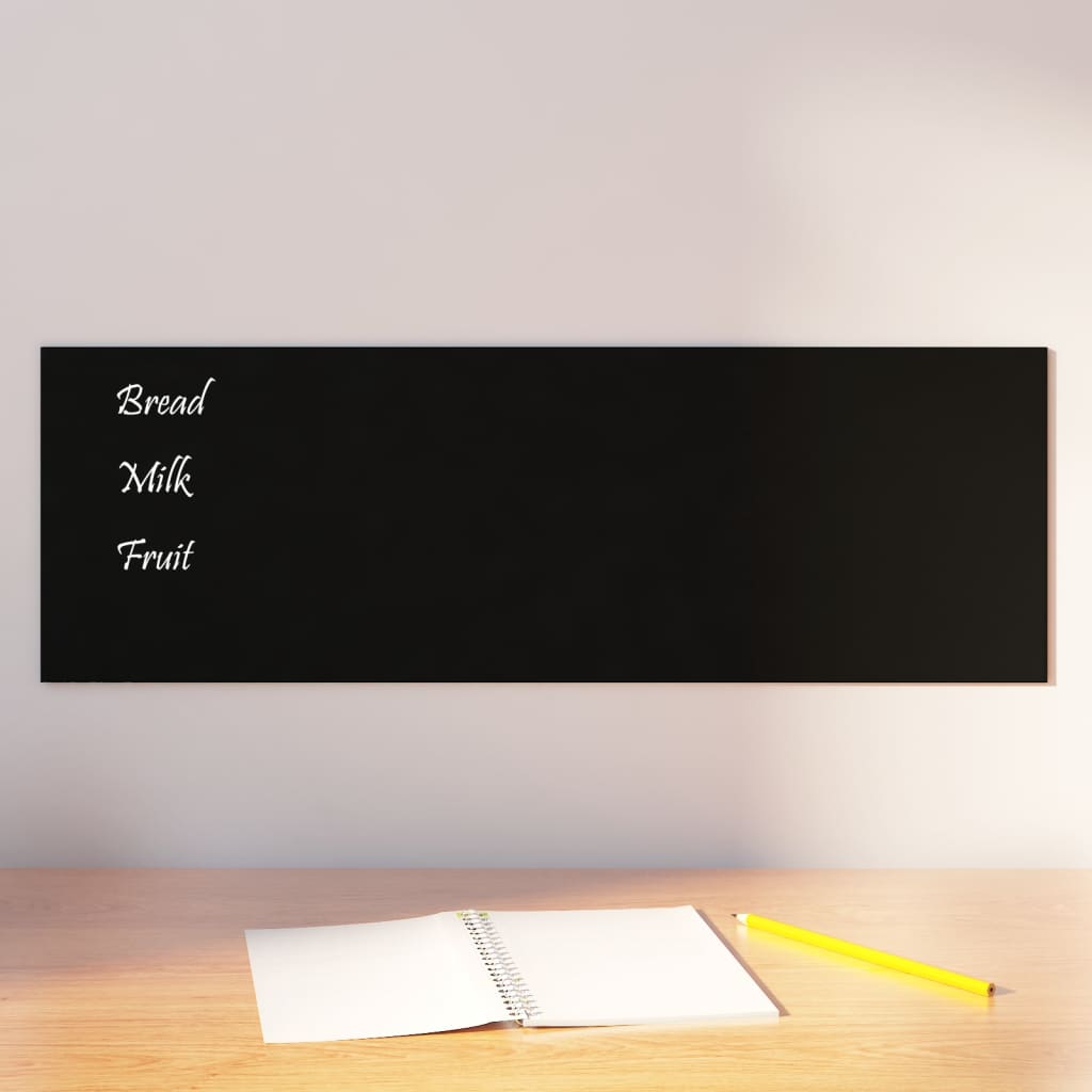 Berkfield Wall-mounted Magnetic Board Black 60x20 cm�_�__Tempered Glass