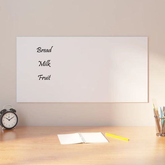 Berkfield Wall-mounted Magnetic Board White 80x40 cm Tempered Glass