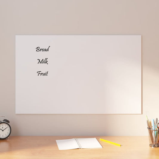 Berkfield Wall-mounted Magnetic Board White 80x50 cm Tempered Glass