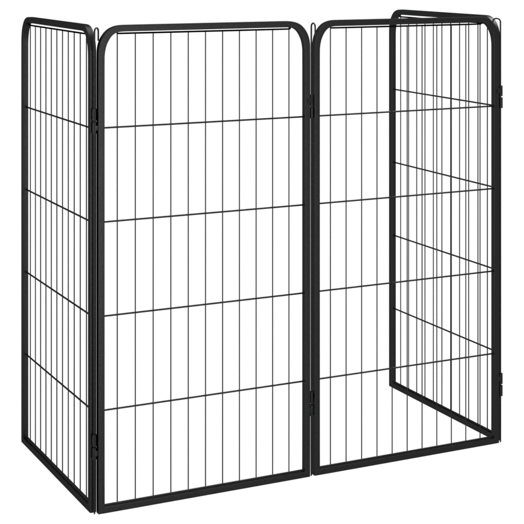 Berkfield Dog Playpen 4 Panels Black 50x100 cm Powder-coated Steel