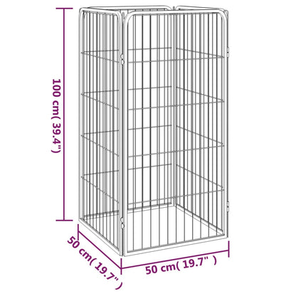Berkfield Dog Playpen 4 Panels Black 50x100 cm Powder-coated Steel