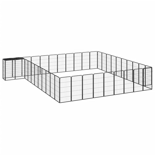 Berkfield 42-Panel Dog Playpen Black 50x100 cm Powder-coated Steel