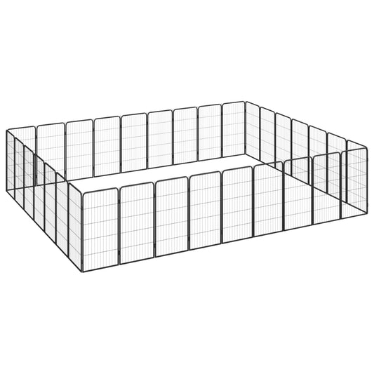 Berkfield 32-Panel Dog Playpen Black 50x100 cm Powder-coated Steel